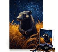 Puzzle per adulti "Wolverine in Golden Field Under Starry Sky" da 1000 pezzi, per un pensiero rilassante e una fuga rigenerante, con bordi precisi, ideale come regalo di Natale (50x75cm)