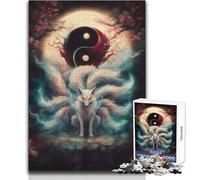 Puzzle per adulti Yin Yang della Volpe a nove code, 1000 pezzi, sfida mentale, gioco di apprendimento, sorpresa premurosa per le celebrazioni, dimensioni 38x52cm