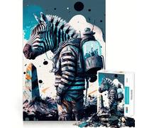 Puzzle per adulti Zebra Astronauta da 1000 pezzi,gioco di logica e allenamento mentale,incastro perfetto,attività per rafforzare i legami affettivi (38x52cm)