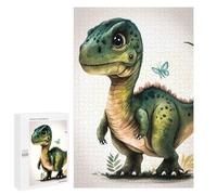 Puzzle Per Adulti1000 PCS Adorable Dinosaur with Butterfly Puzzle Rompicapo Gioco Di Assemblaggio Di Modelli Unici Per Compleanni E Regali 1000 PCS