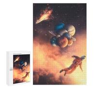 Puzzle Per Adulti1000 PCS Astronaut Floating with Planets Puzzle Rompicapo Gioco Di Assemblaggio Di Modelli Unici Per Compleanni E Regali 1000 PCS