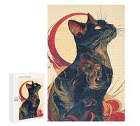 Puzzle Per Adulti1000 PCS Black Japanese Cute Cat Puzzle Rompicapo Gioco Di Assemblaggio Di Modelli Unici Per Compleanni E Regali 1000 PCS