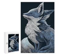 Puzzle Per Adulti1000 PCS Blue And Fox Illustration Puzzle Rompicapo Gioco Di Assemblaggio Di Modelli Unici Per Compleanni E Regali 1000 PCS