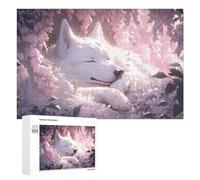 Puzzle Per Adulti1000 PCS Cherry Blossom Dreams Serene Wolf Illustration Puzzle Per Adulti Giochi Rilassanti Antistress Regalo Di Compleanno, Regali, 1000 PCS