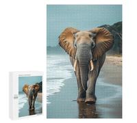 Puzzle Per Adulti1000 PCS Elephant Walking on A Beach Puzzle Per Adolescenti Gioco Rompicapo Migliora La Memoria Aiuta Ad Allenare Il Cervello 1000 PCS