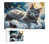 Puzzle Per Adulti1000 PCS Enchanted Celestial Cat Dreamscape Puzzle, Rompicapo, Gioco Di Analisi E Logica, Ideale Come Regalo Per Tutta La Famiglia 1000 PCS