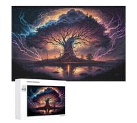 Puzzle Per Adulti1000 PCS Enchanted Stormscape with Ancient Tree Puzzle Per Adolescenti Gioco Rompicapo Migliora La Memoria Aiuta Ad Allenare Il Cervello 1000 PCS
