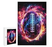 Puzzle Per Adulti1000 PCS Flame Engulfed Football Puzzle Rompicapo Gioco Di Assemblaggio Di Modelli Unici Per Compleanni E Regali 1000 PCS