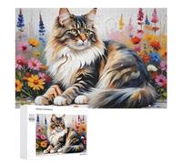 Puzzle Per Adulti1000 PCS Floral Fantasy Cat Artwork -4 Puzzle Per Adolescenti Gioco Rompicapo Migliora La Memoria Aiuta Ad Allenare Il Cervello 1000 PCS
