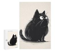 Puzzle Per Adulti1000 PCS Funny Black Cat Art Puzzle Rompicapo Gioco Di Assemblaggio Di Modelli Unici Per Compleanni E Regali 1000 PCS