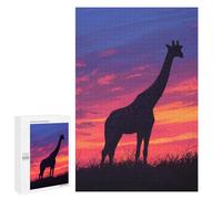 Puzzle Per Adulti1000 PCS Giraffe Silhouette Sunset Puzzle Per Adulti Giochi Per Famiglie Sfida Difficile Attività Divertenti A Casa 1000 PCS