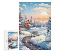 Puzzle Per Adulti1000 PCS Happy Snowman Haven Puzzle Rompicapo Gioco Di Assemblaggio Di Modelli Unici Per Compleanni E Regali 1000 PCS