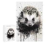 Puzzle Per Adulti1000 PCS Hedgehog Beauty Black Ink Puzzle Per Adulti Giochi Per Famiglie Sfida Difficile Attività Divertenti A Casa 1000 PCS