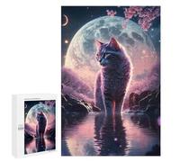 Puzzle Per Adulti1000 PCS Mystical Moonlit Cat -1 Puzzle Per Adolescenti Gioco Rompicapo Migliora La Memoria Aiuta Ad Allenare Il Cervello 1000 PCS