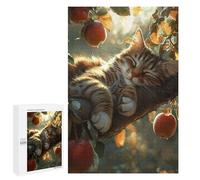 Puzzle Per Adulti1000 PCS Sleeping Cat in Apple Tree Puzzle Per Adolescenti Per Divertimento in Famiglia Sfida Educativa Regali Unici Per Compleanni 1000 PCS