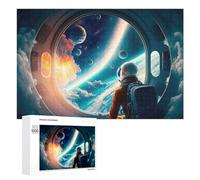 Puzzle Per Adulti1000 PCS Space Astronaut Window View Puzzle Per Adolescenti Gioco Rompicapo Migliora La Memoria Aiuta Ad Allenare Il Cervello 1000 PCS