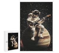 Puzzle Per Adulti1000 PCS Space Guitar Hero Astronaut Playing Electric Guitar on Jupiter! Puzzle Per Adolescenti Per Divertimento in Famiglia Sfida Educativa Regali Unici Per Compleanni 1000 PCS