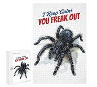 Puzzle Per Adulti1000 PCS Tarantula Watercolor Art I Keep Calm, You Freak Out Tarantula Puzzle Rompicapo Gioco Di Assemblaggio Di Modelli Unici Per Compleanni E Regali 1000 PCS