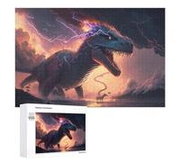 Puzzle Per Adulti1000 PCS Thundering Tyrannosaurus Rex Epic Fantasy Artwork Puzzle Fai Da Te Per Adulti, Giocattolo Di Precisione, Ideale Come Regalo Per Tutta La Famiglia 1000 PCS
