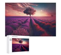 Puzzle Per Adulti1000 PCS Twilight Lavender Fields A Dreamy Landscape Puzzle Per Adolescenti Gioco Rompicapo Migliora La Memoria Aiuta Ad Allenare Il Cervello 1000 PCS