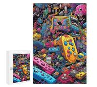 Puzzle Per Adulti1000 PCS Vibrant Retro Gaming Controllers Puzzle, Rompicapo, Gioco Di Analisi E Logica, Ideale Come Regalo Per Tutta La Famiglia 1000 PCS