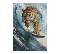 Puzzle Per Adulti1000pcs(38x26cm) Surfing Tiger Surfer Wave Puzzle Per Adulti Giochi Rilassanti Difficili Difficili Come Regali Per Tutta La Famiglia 1000pcs(38x26cm)