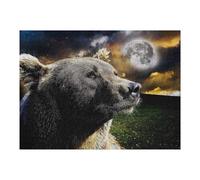 Puzzle Per Adulti1000pcs(52x38cm) Bear Moon Galaxy Puzzle Per Adolescenti Gioco Rompicapo Sfida Difficile Aiuta Ad Allenare Il Cervello 1000pcs(52x38cm)