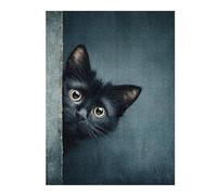 Puzzle Per Adulti1000pcs(52x38cm) Curious Black Cat Peeking Puzzle Per Adulti Giochi Rilassanti Che Migliorano La Memoria Per Compleanno, Natale 1000pcs(52x38cm)