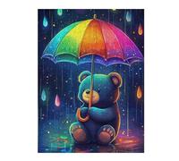 Puzzle Per Adulti1000pcs(52x38cm) Cute Bear Rainbow Rain Puzzle Per Adulti Gioco Rompicapo Migliora La Memoria Regalo Di Compleanno, Regali, 1000pcs(52x38cm)