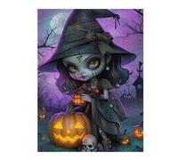 Puzzle Per Adulti1000pcs(52x38cm) Halloween Witch with Jack-o'-lantern-1 Puzzle Per Adulti Gioco Rompicapo Taglio Di Precisione Offerta Come Regalo Per Tutta La Famiglia 1000pcs(52x38cm)