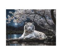 Puzzle Per Adulti1000pcs(52x38cm) White Tiger Under Cherry Blossoms Puzzle Per Adulti Giochi Rilassanti Perfetto Per Decorare E Come Regalo Per Tutta La Famiglia 1000pcs(52x38cm)