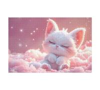 Puzzle Per Adulti1000pcs(75x50cm) Sleeping White Baby Kitten Puzzle Per Adolescenti Gioco Rompicapo Sfida Difficile Aiuta Ad Allenare Il Cervello 1000pcs(75x50cm)