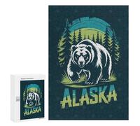 Puzzle Per Adulti300 PCS Alaska Bear Graphic Design Puzzle Per Adolescenti Gioco Rompicapo Migliora La Memoria Aiuta Ad Allenare Il Cervello 300 PCS