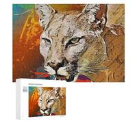 Puzzle Per Adulti300 PCS Angry Puma Face Puzzle Per Adolescenti Gioco Rompicapo Migliora La Memoria Aiuta Ad Allenare Il Cervello 300 PCS