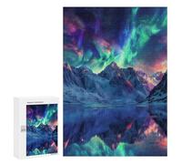 Puzzle Per Adulti300 PCS Aurora Borealis Mountain Landscape Puzzle Rompicapo Gioco Di Assemblaggio Di Modelli Unici Per Compleanni E Regali 300 PCS