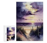 Puzzle Per Adulti300 PCS Beach at Purple Sunset 2 Puzzle Rompicapo Gioco Di Assemblaggio Di Modelli Unici Per Compleanni E Regali 300 PCS