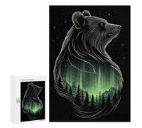 Puzzle Per Adulti300 PCS Bear & Aurora Borealis Puzzle Per Adolescenti Gioco Rompicapo Migliora La Memoria Aiuta Ad Allenare Il Cervello 300 PCS
