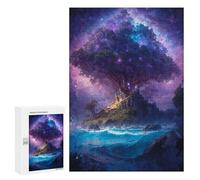 Puzzle Per Adulti300 PCS Big Tree on The Island Puzzle Rompicapo Gioco Di Assemblaggio Di Modelli Unici Per Compleanni E Regali 300 PCS