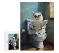 Puzzle Per Adulti300 PCS Cats Reading Newspaper Puzzle Per Adolescenti Antistress Ogni Pezzo È Unico - Giochi Stimolanti 300 PCS