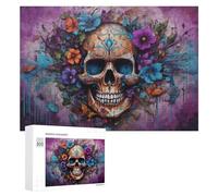 Puzzle Per Adulti300 PCS Colorful Floral Sugar Skull Artwork Puzzle Per Adolescenti Gioco Rompicapo Migliora La Memoria Aiuta Ad Allenare Il Cervello 300 PCS
