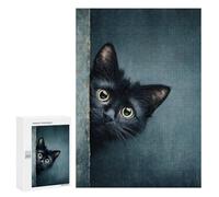 Puzzle Per Adulti300 PCS Curious Black Cat Peeking Puzzle Per Adulti Regalo Di Compleanno Difficile E Stimolante Regali Di Compleanno E Unici 300 PCS