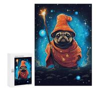 Puzzle Per Adulti300 PCS Cute Pug Wizard Pixel Art Puzzle Rompicapo Gioco Di Assemblaggio Di Modelli Unici Per Compleanni E Regali 300 PCS
