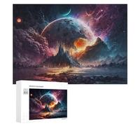 Puzzle Per Adulti300 PCS Distant Planet with Volcanic Eruption Puzzle Per Adolescenti Gioco Rompicapo Migliora La Memoria Aiuta Ad Allenare Il Cervello 300 PCS
