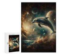 Puzzle Per Adulti300 PCS Dolphin in Space Puzzle Per Adolescenti Per Divertimento in Famiglia Difficile E Stimolante Ottimo Regalo Per I Giocatori 300 PCS