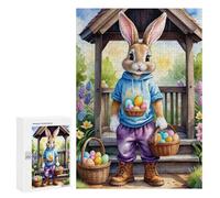 Puzzle Per Adulti300 PCS Easter Bunny Egg Basket Set Puzzle Per Adulti Regalo Di Compleanno Difficile E Stimolante Regali Di Compleanno E Unici 300 PCS