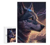 Puzzle Per Adulti300 PCS Electric Wolf Storm Artwork Puzzle Per Adolescenti Gioco Rompicapo Migliora La Memoria Aiuta Ad Allenare Il Cervello 300 PCS
