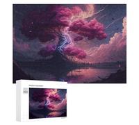 Puzzle Per Adulti300 PCS Enchanted Pink Tree Lightning Storm Puzzle, Rompicapo, Gioco Di Analisi E Logica, Ideale Come Regalo Per Tutta La Famiglia 300 PCS