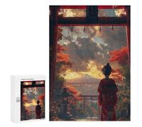 Puzzle Per Adulti300 PCS Geisha View Torii And Fuji Puzzle Rompicapo Gioco Di Assemblaggio Di Modelli Unici Per Compleanni E Regali 300 PCS