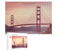 Puzzle Per Adulti300 PCS Golden Gate Bridge Sunset Puzzle Per Adolescenti Gioco Rompicapo Migliora La Memoria Aiuta Ad Allenare Il Cervello 300 PCS