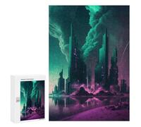 Puzzle Per Adulti300 PCS Neon Cityscape Future Metropolis -2 Puzzle Rompicapo Gioco Di Assemblaggio Di Modelli Unici Per Compleanni E Regali 300 PCS